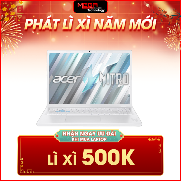 Laptop Acer Gaming Nitro Lite 16 NL16-71G-71UJ NH.D59SV.002 Trắng ( Cpu i7-13620H, Ram 16gb ( 2x8gb) , SSD 512gb , Vga NVIDIA GeForce RTX 3050 6GD6, 16 inch FHD IPS 165Hz, Win 11H, 1Y)