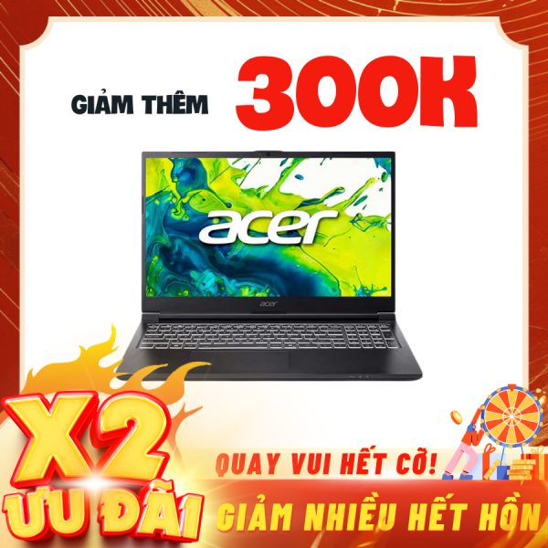 Laptop Acer Gaming Aspire 7 A715-59G-73LB NH.QX6SV.002  Đen ( Cpu i7-12650H, Ram 16gb, SSD 512gb, Vga NVIDIA  GeForce RTX 3050 6GD6, 15.6 Inch FHD IPS 144Hz, Win 11H, 1Y)