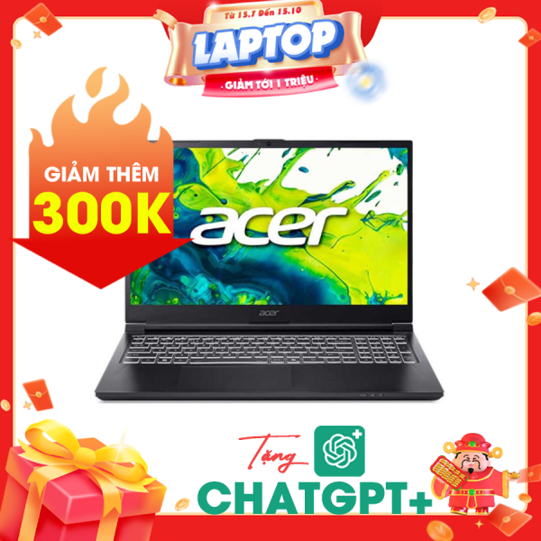 Laptop Acer Gaming Aspire 7 A715-59G-73LB NH.QX6SV.002  Đen ( Cpu i7-12650H, Ram 16gb, SSD 512gb, Vga NVIDIA  GeForce RTX 3050 6GD6, 15.6 Inch FHD IPS 144Hz, Win 11H, 2Y)