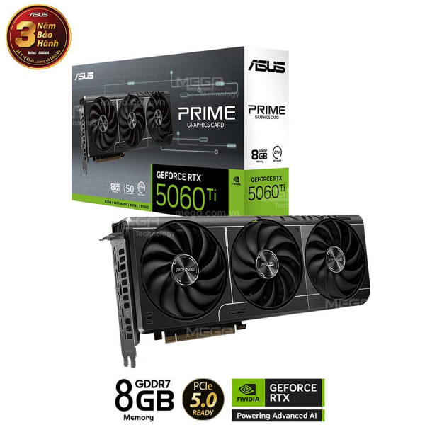 Vga ASUS PRIME GeForce RTX 5060 Ti 8GB GDDR7 ( PRIME-RTX5060TI-8G