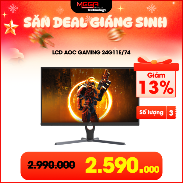 LCD AOC Gaming 24G11E/74 23.8 inch FHD (1920 × 1080) Fast IPS 180Hz 0.5ms (HDMI ,DisplayPort)