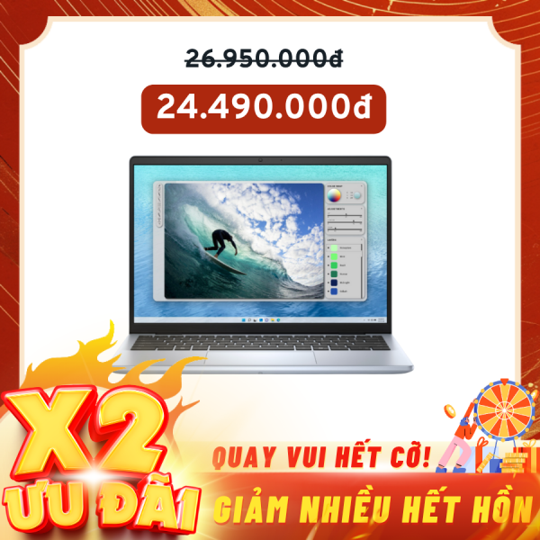 Laptop Dell Inspiron 14 N5440-C5U165W11IBD2 Xanh ( Cpu Core 5-120U, Ram 16GB(8gbx2), SSD 512GB, Vga MX570A 2GB GDDR6, 14 inch 2.2K, Finger Print, Win 11Home SL, OfficeHS21)
