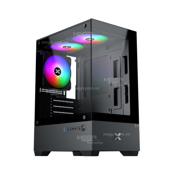 Case Xigmatek VIEW II 3F Black EN46247 ( Matx, 3 Fan, Case Bể cá)