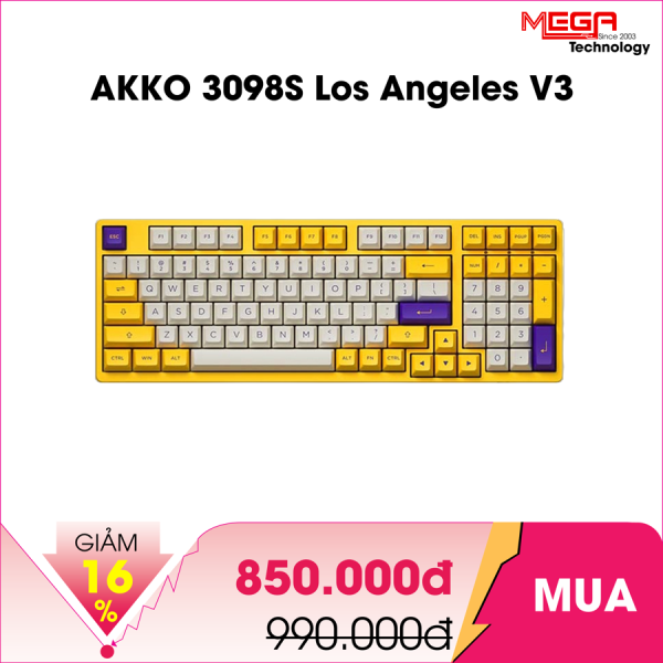 Bàn phím AKKO 3098S Los Angeles V3 Creamy Yellow Pro