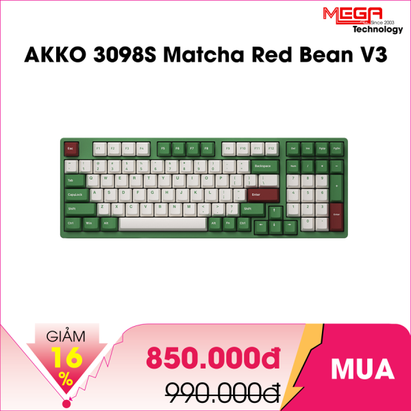 Bàn phím AKKO 3098S Matcha Red Bean V3 Creamy Yellow Pro