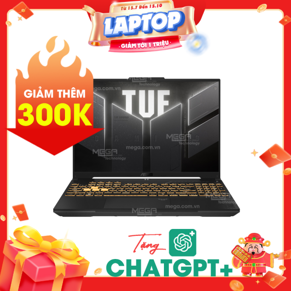 Laptop ASUS TUF Gaming F16 FX607VJ-RL034W Xám (Cpu Core 5-210H, Ram 16GB, SSD 512gb, Vga GeForce RTX 3050 6GB GDDR6, 16 inch WUXGA 144Hz, Win 11H)