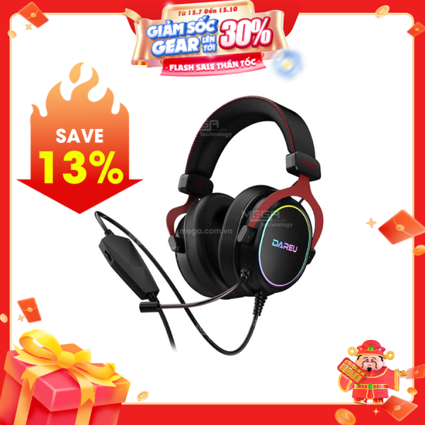 Tai nghe DareU EH925L 7.1 RGB Black red
