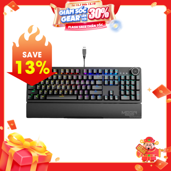 Bàn phím cơ GNet Gaming GK515 RGB Switch Quang Học có kê tay ( Led, Usb)
