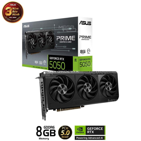 Vga Asus Prime GeForce RTX 5050 8GB GDDR6 (PRIME-RTX5050-8G)
