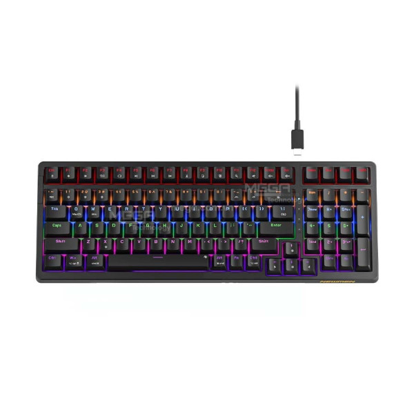 Bàn phím cơ có dây Newmen GM328 Black, Red switch, new V1