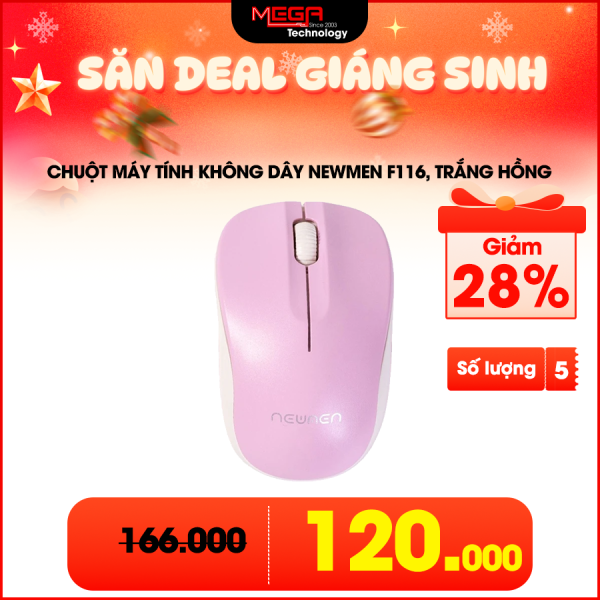 Chuột máy tính không dây Newmen F116, Trắng hồng