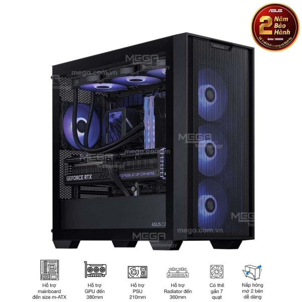 Case ASUS A21 Black (Matx, Màu Đen)