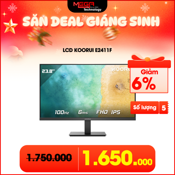 LCD Koorui E2411F 23.8 Inch FHD IPS 100Hz 6ms ( HDMI 1.4, Vga, Audio Out)
