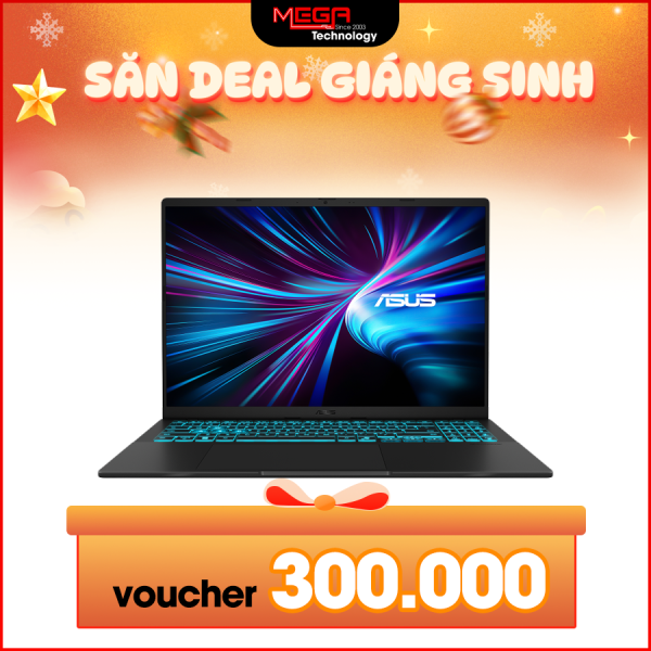 Laptop Asus Gaming V16 V3607VU-RP343W Đen ( Cpu Core 5 210H, Ram 16GB, SSD 512GB, Vga RTX 4050 6GB GDDR6, 16 inch WUXGA 144Hz, Win 11H)