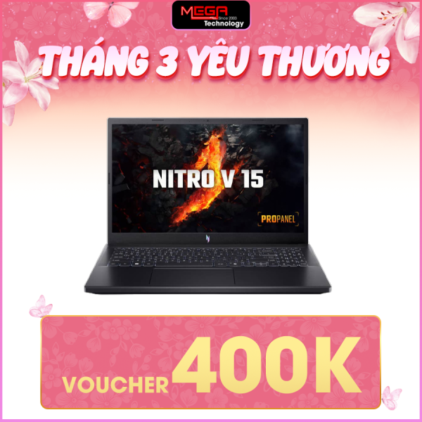 Laptop Acer Gaming Nitro V 15 ProPanel ANV15-41-R9M1 (NH.QPFSV.004) Đen ( Cpu R5-7535HS, Ram 16GB, SSD 512GB,Vga GeForce RTX 3050 6GB GDDR6, 15.6 inch FHD 180Hz, Win 11HSL, 2Y)