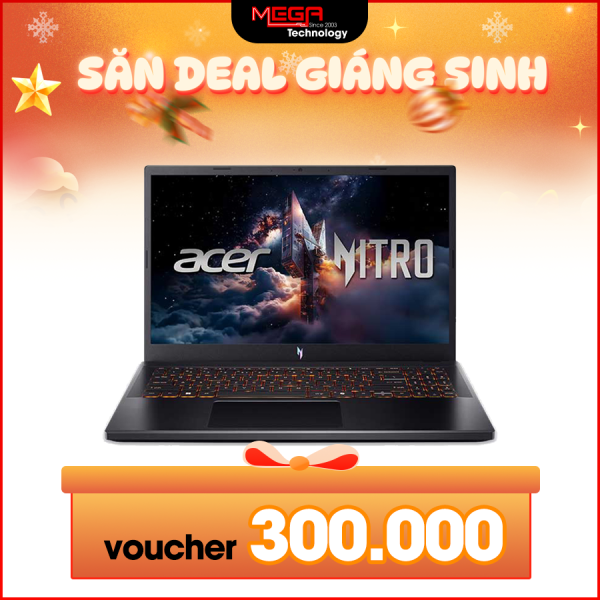 Laptop Acer Gaming Nitro V 15 ProPanel ANV15-52-72BM NH.QZ9SV.004 Đen ( Cpu i7-13620H, Ram 16GB, SSD 512GB, Vga GeForce RTX 5050 8GB GDDR7, 15.6 inch FHD 180Hz, Win 11HSL, 2Y)