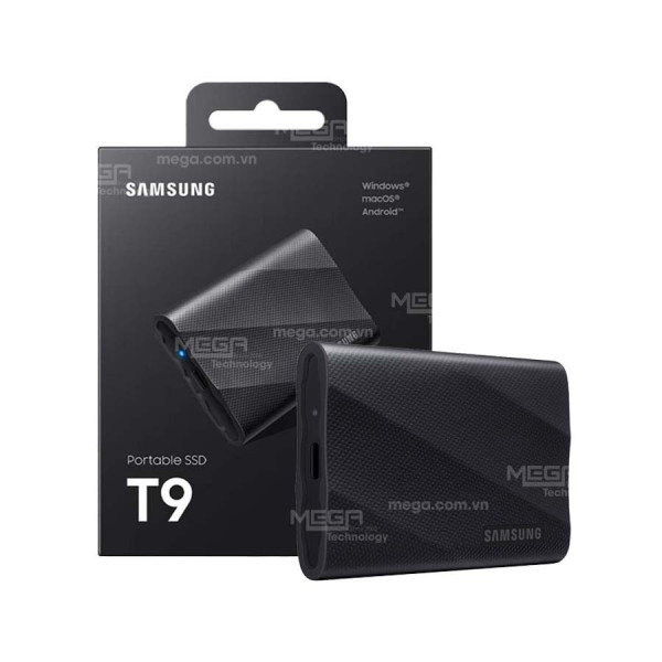 Ổ cứng SSD Box Samsung Portable T9 2TB 2.5 inch USB 3.2 Đen (Đọc 2000MB/s - Ghi 1950MB/s)-(MU-PG2T0B/WW)