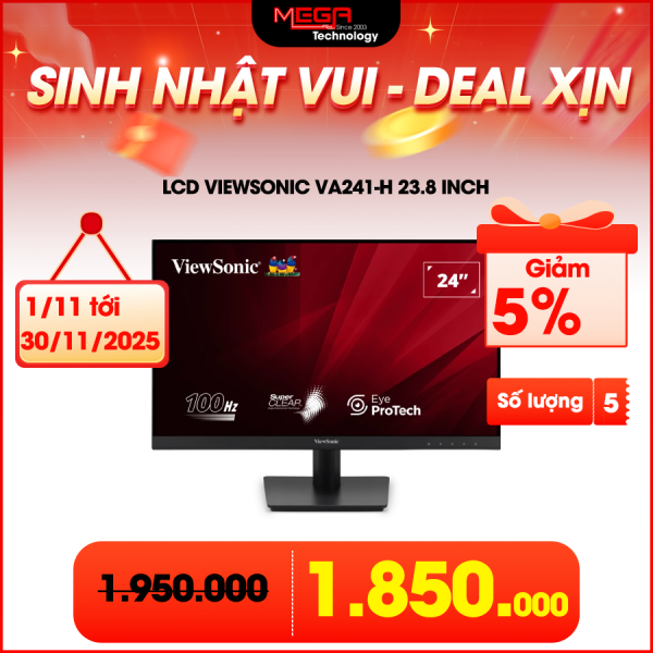 LCD Viewsonic VA241-H 23.8 inch FHD VA 100Hz 4ms ( HDMI, VGA)