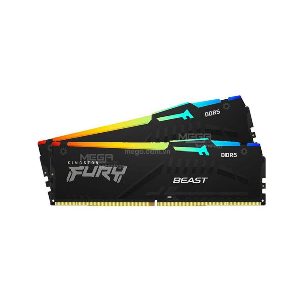 Ram 32gb/6000 PC (Kit) Kingston Fury Beast RGB DDR5 6000Mhz (KF560C36BBE2AK2-64)