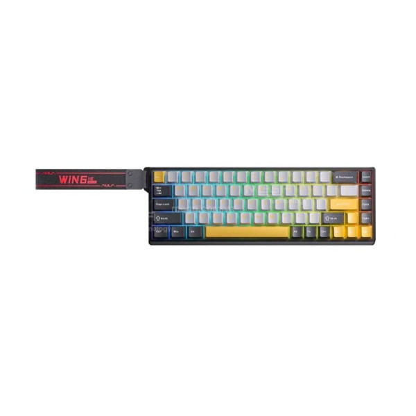 Bàn Phím Gaming có dây Aula Win68HE Max đen xám vàng, Wing Chun magnetic switch - Rapid Trigger