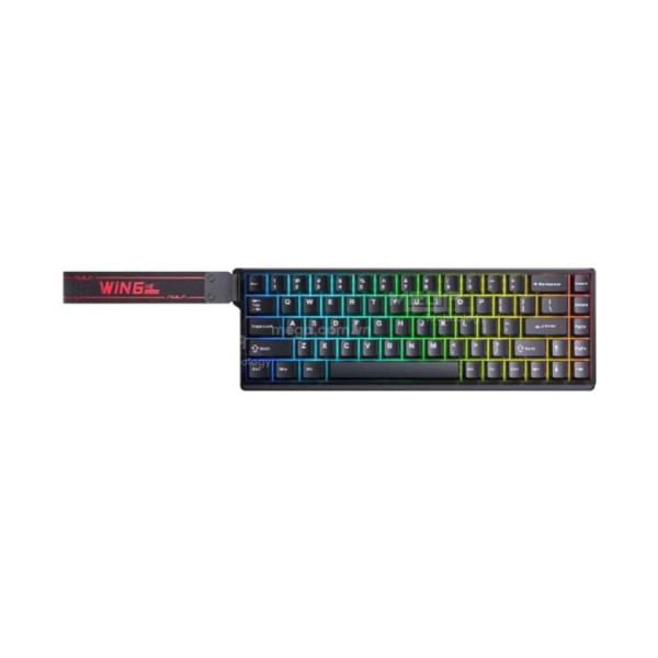 Bàn Phím Gaming có dây Aula Win68HE đen, Gray Wood magnetic switch - Rapid Trigger