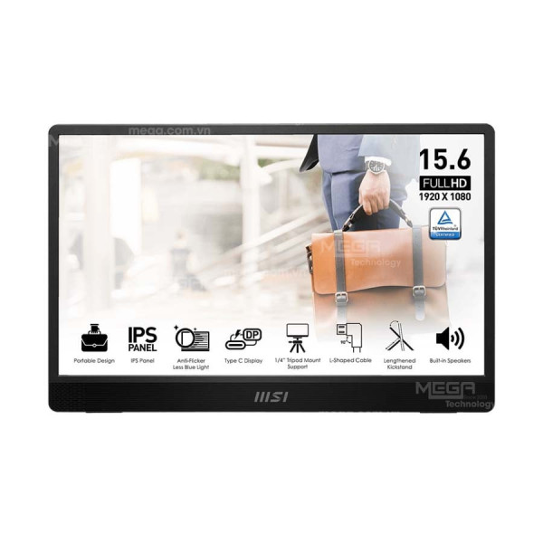 LCD di động MSI PRO MP161 E2 15.6 inch FHD IPS 60Hz 4ms (1x Mini-HDMI, 2x Type-C, loa 2x 1.5W)