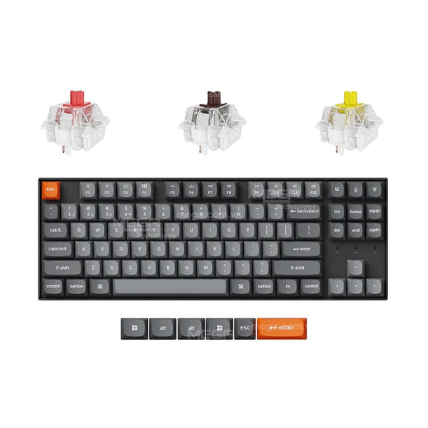 Bàn phím cơ không dây Keychron K8M-H3 K8 Max Swappable RGB Backlight Brown Switch - Black