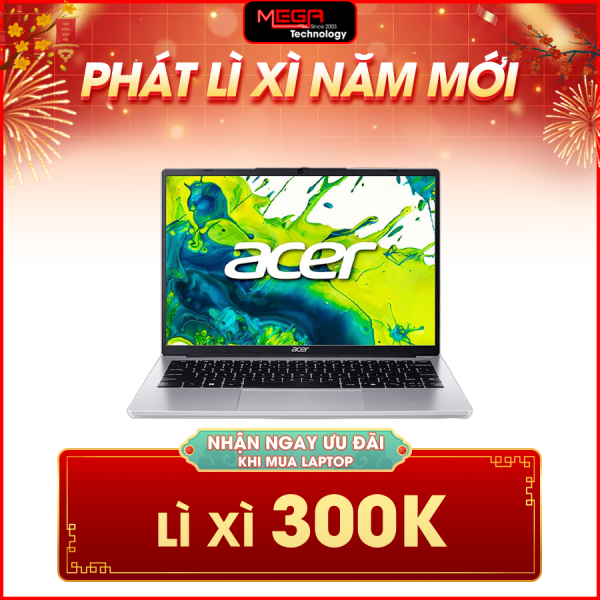 Laptop Acer Aspire Lite 14 AL14-71P-55P9 NX.D7USV.001 Bạc ( Cpu  i5-13500H, Ram 16GB, SSD 512GB, Vga Intel UHD Graphics, 14.0 inch WUXGA, Win 11HSL, 2Y)