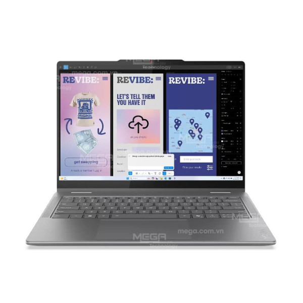 Laptop Lenovo Yoga 7 2-in-1 14ILL10 83JQ0094VN Xám ( Cpu Ultra 7-258V, Ram 32GB, SSD 1TB, Vga Intel Arc Graphics 140V, 14.0 inch 2.8K OLED Touch, Win 11HSL,  Office H24 + Microsoft 365 Basic, 2Y)