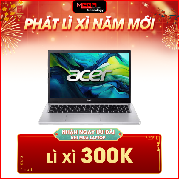 Laptop Acer Aspire Go 15 AG15-71P-58X1 NX.J4GSV.001 Bạc ( Cpu i5-13420H, Ram 16GB ( 2x8GB), SSD 512GB, Vga Intel UHD, 15.6 inch FHD, Win 11HSL, 2Y)