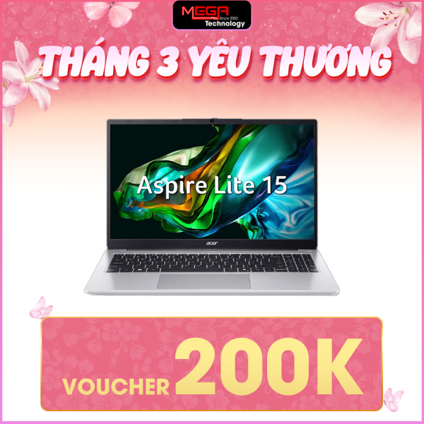 Laptop Acer Aspire Lite 15 AL15-41P-R3U5 NX.J53SV.001 Bạc (Cpu Ryzen 7-5700U, Ram 16GB, SSD 512GB, Vga AMD Radeon, 15.6 inch FHD, Win 11HSL,1Y)