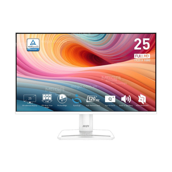 LCD MSI Pro MP251W E2 25 inch FHD IPS 120Hz 1ms Loa Màu Trắng ( 1xDP,1xHDMI)