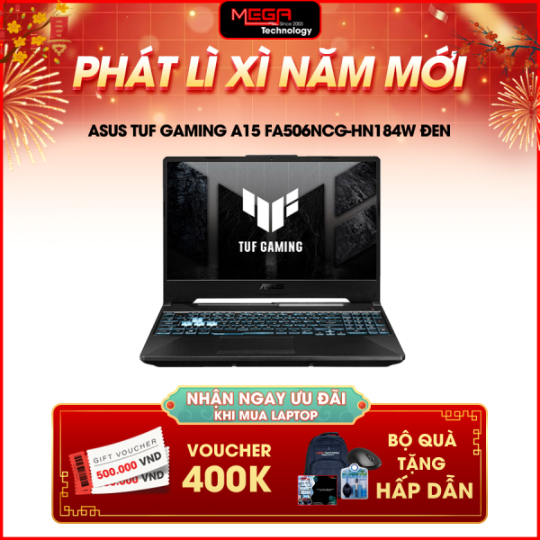 Laptop ASUS TUF Gaming A15 FA506NCG-HN184W Đen ( Cpu Ryzen 7-7445HS, Ram 16GB, SSD 512GB, Vga RTX 3050 4GB GDDR6, 15.6 inch FHD, Win 11H, 2Y)