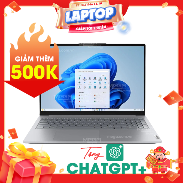 Laptop Lenovo ThinkBook 16 G8 IRL 21SH0093VA Xám ( Cpu core 5-210H, Ram 16GB, SSD 512GB, Vga Intel UHD Graphics, Fingerfrint, 16 inch WUXGA, NoOS, 2Y)