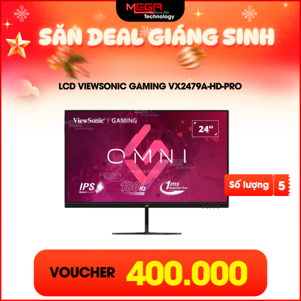 LCD ViewSonic Gaming VX2479A-HD-PRO 23.8 inch FHD IPS 240Hz 1ms (2x HDMI, 1xDP, 3.5mm Audio out)