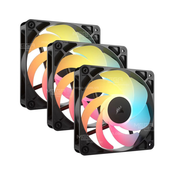 Fan Case Corsair RS120-R ARGB, 120mm PWM Reverse Fans- Black CO-9050196-WW ( Bộ 3 fan)
