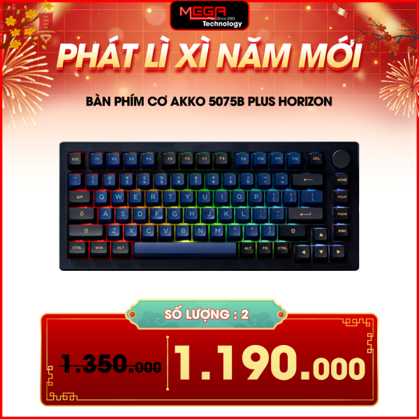 Bàn phím cơ Akko 5075B Plus Horizon (Akko Cream Yellow Pro)