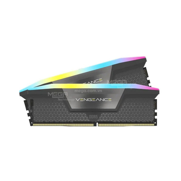 Ram 32gb (2x16gb) PC Corsair Vengeance RGB DDR5 Grey Heatspreader for Intel XMP & AMD EXPO RGB led (CMH32GX5M2E6000Z36)