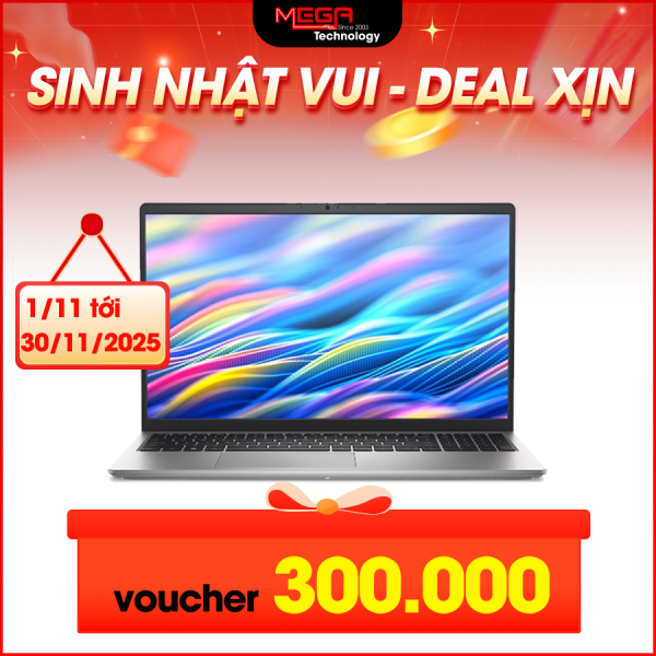 Laptop Dell 15 DC15250 DC5I7748W1 Bạc (Cpu i7-1355U, Ram 16GBx1, SSD 512GB, Vga Intel Graphics, 15.6 inch FHD, Win 11H, Office H24+365, 1Y)