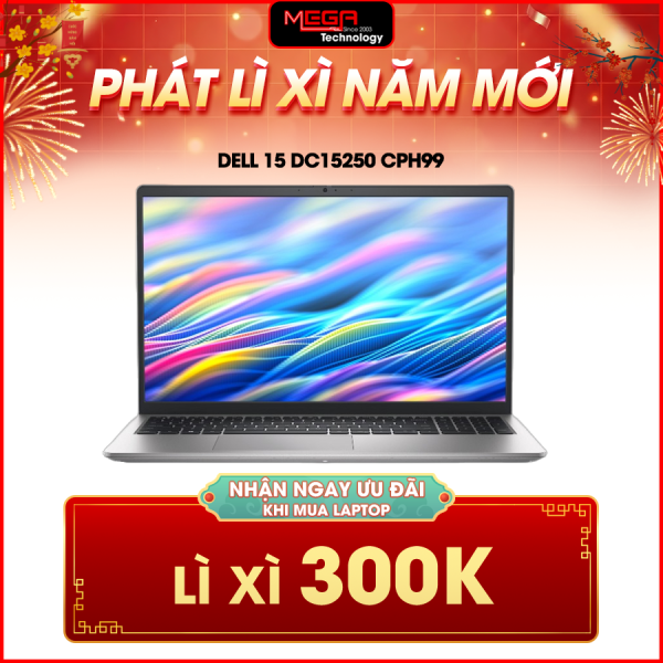 Laptop Dell 15 DC15250 CPH99 Bạc ( Cpu I5-1334U, Ram 16GBx1, SSD 512GB, Vga Intel UHD Graphics, 15.6 Inch FHD, Win11H, Office H24