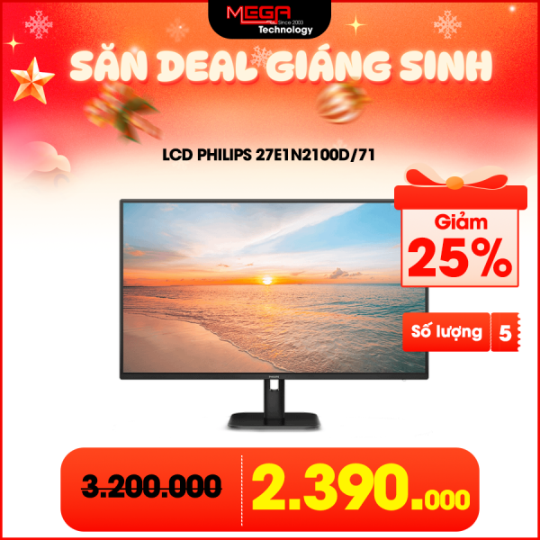 LCD Philips 27E1N2100D/71 27 inch FHD IPS 120Hz Black (1920x1080) (HDMI, DVI,VGA)