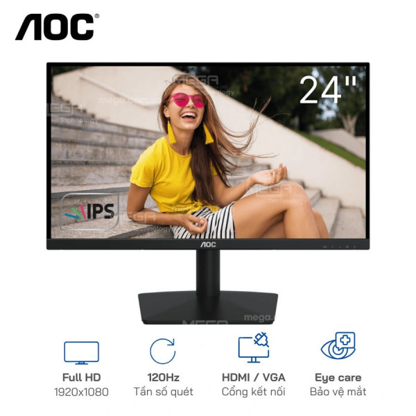 LCD AOC 24B15H3/71 23.8 inch FHD IPS 120Hz 1ms ( Vga, HDMI)