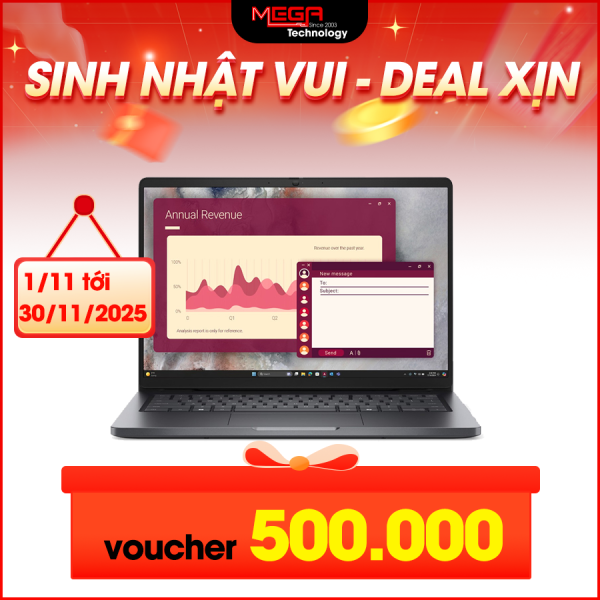 Laptop Dell Pro 14 PC14250 71076111 Bạc (Cpu Core 5-120U, Ram 16GB, SSD 1TB, Vga Intel Graphics, 14 inch FHD+, Win 11 Home, KYHD)