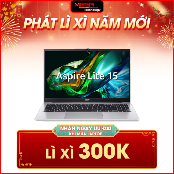Laptop Acer Aspire Lite 15 AL15-42P-R08M NX.D3QSV.001 Bạc ( Cpu R7-7730U, Ram 16GB, SSD 512GB, Vga AMD Radeon Graphics, 15.6 inch FHD, Win11, Office Home 2024, M365B, 1Y)