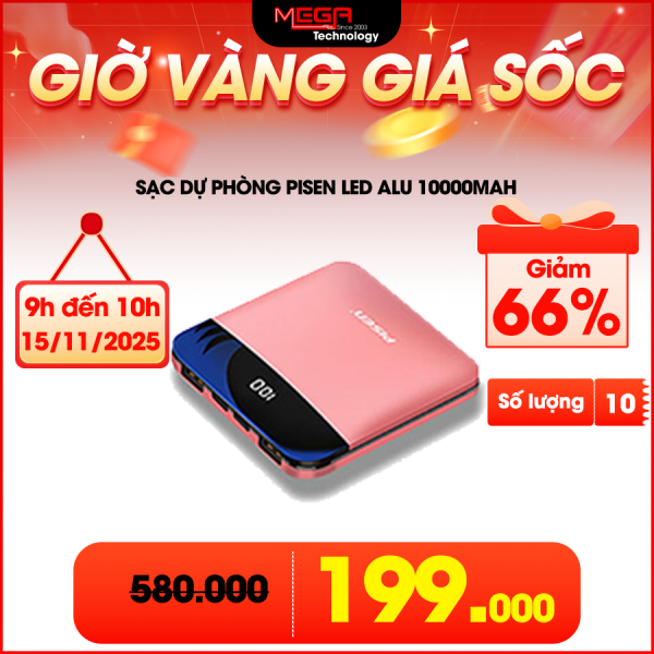 Sạc dự phòng PISEN Led Alu 10000mAh TP-D42LS