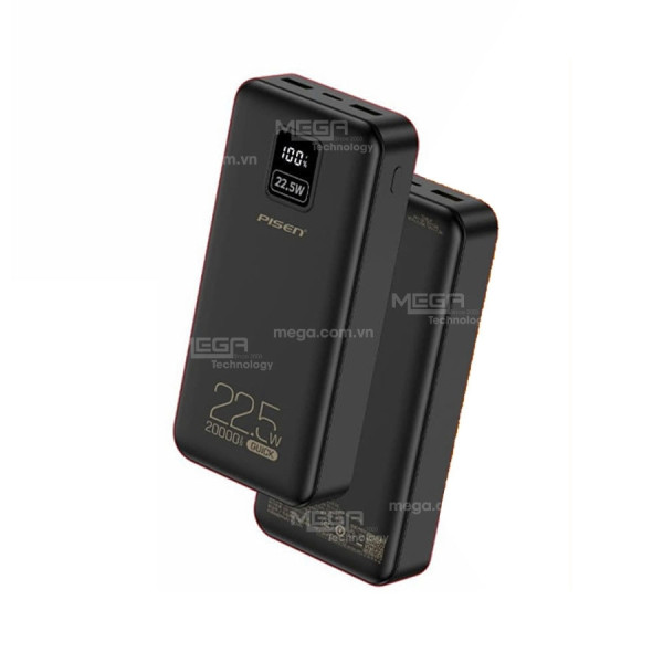 Sạc dự phòng Pisen Quick Power Cube 22.5W 20000mah Đen (L & C) ( TP-D194)