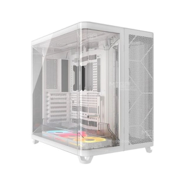 Case Corsair AIR 5400 LX-R RGB iCUE LINK Tempered Glass Mid Tower, White (CC-9011321-WW)