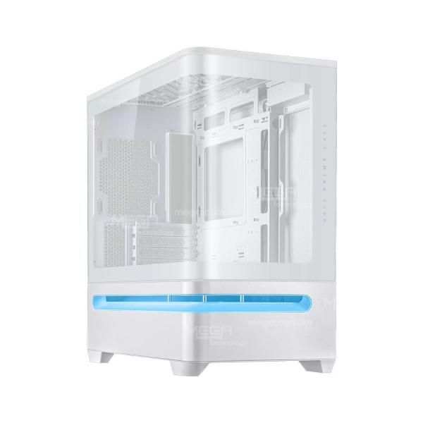 Case Asus PRIME AP202 White (Mặt kính, mATX, Rad360, USB-C)