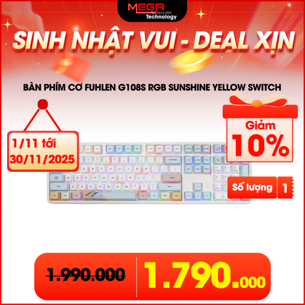 Bàn Phím Cơ Fuhlen G108S RGB Sunshine Yellow switch