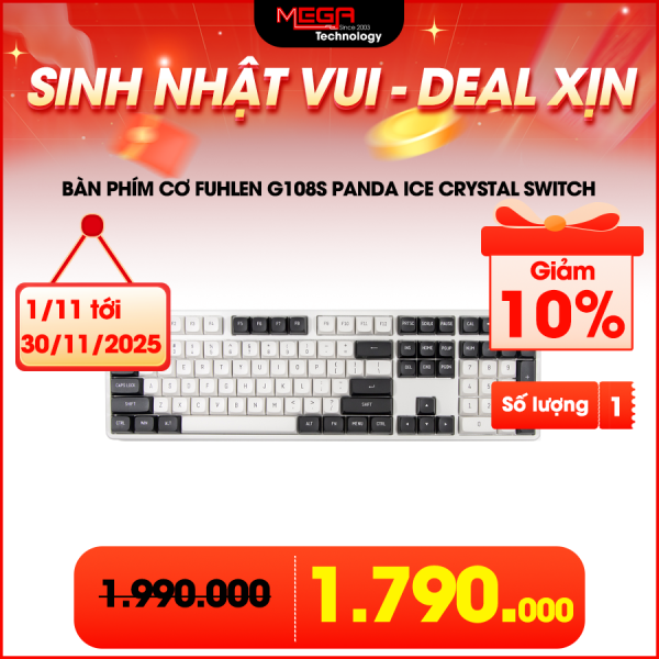  Bàn Phím Cơ Fuhlen G108S Panda Ice Crystal Switch